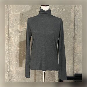 ZARA Dark Gray Lightweight Fine Knit Turtleneck Sweater